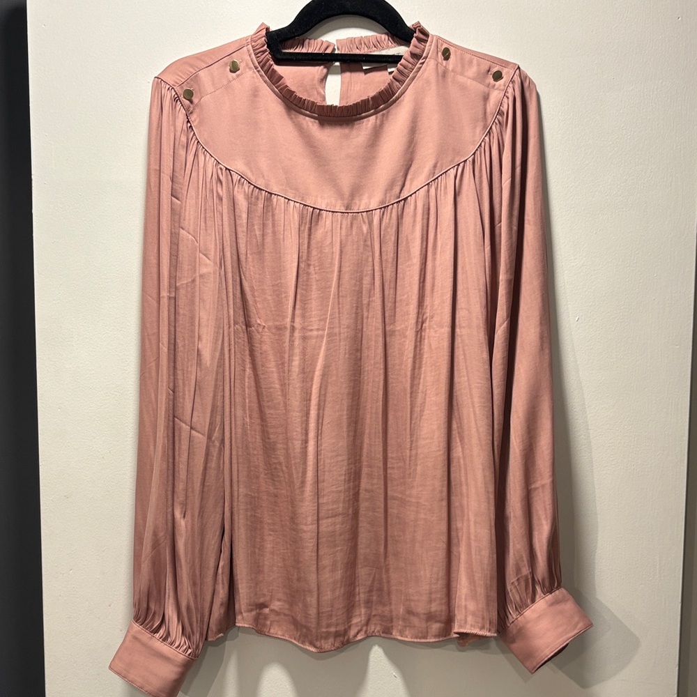 LOFT Blush Pink Blouse with Button Details
